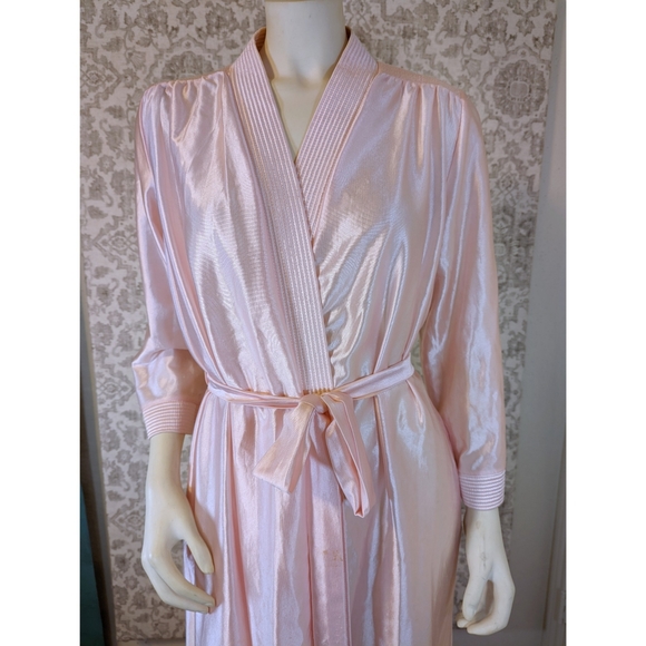 Vintage 1980s At Homewear Pink Lingerie Robe - Picture 6 of 13
